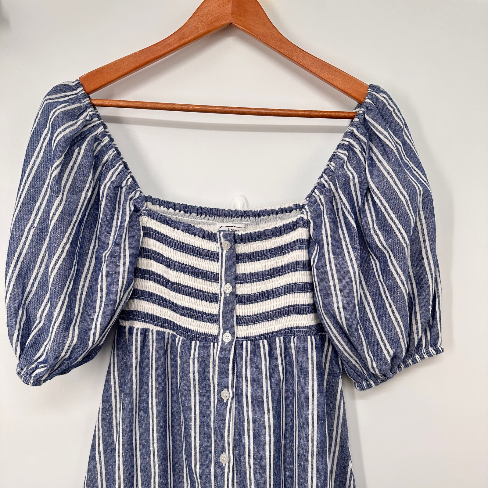 Emerson Fry Nwt Love Tomas Santiago Maxi Dress In Chambray Stripe // Xs/S — image 5 of 8
